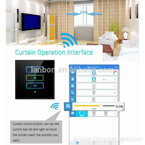 Lanbon WiFi smart home curtain switch, no need gateway mobile phone one key configuration with free Android and IOS app